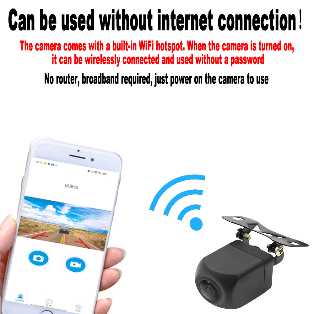 Carsanbo WiFi 5G HD リアビューカメラ車ワイヤレスリバースパーキング吊り下げ式バック 12V サポート Android/IOS システム