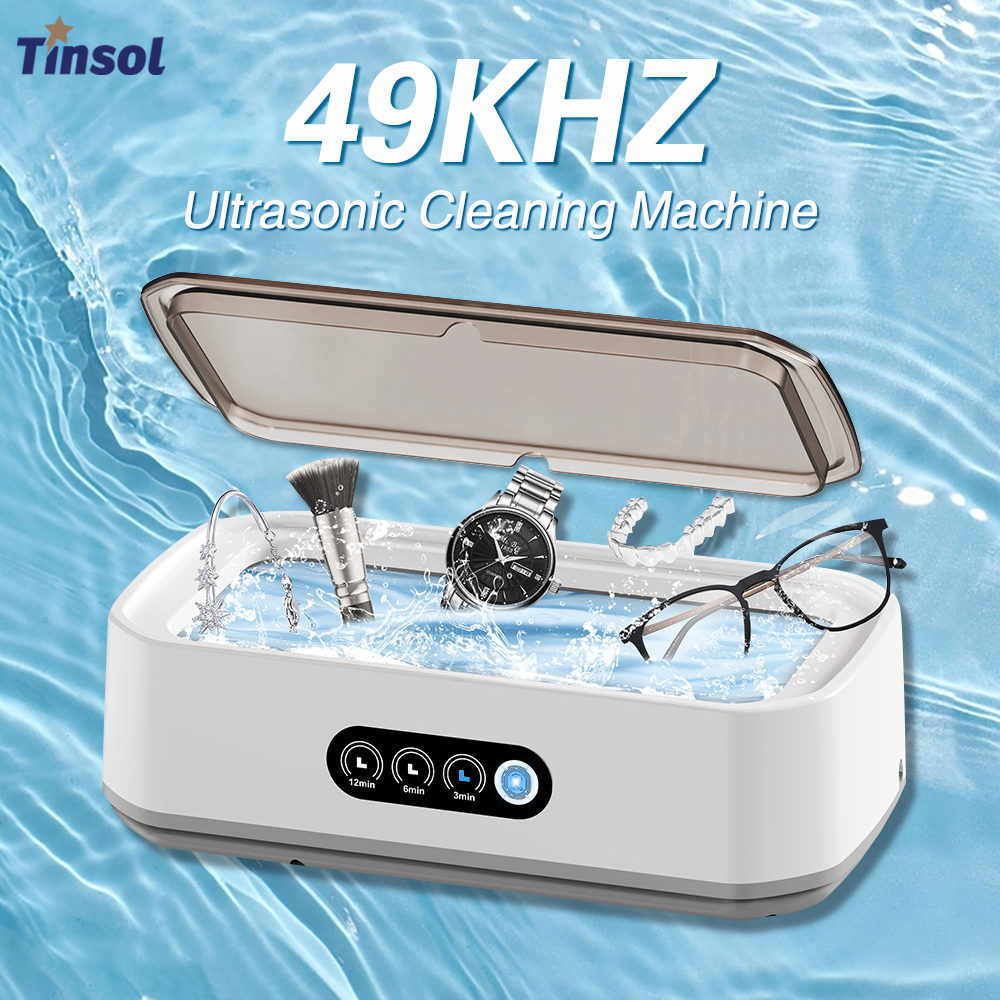 TINSOL 49KHZ 超音波洗浄機高周波振動クリーナー、メガネ、ジュエリー、義歯の洗浄に使用
