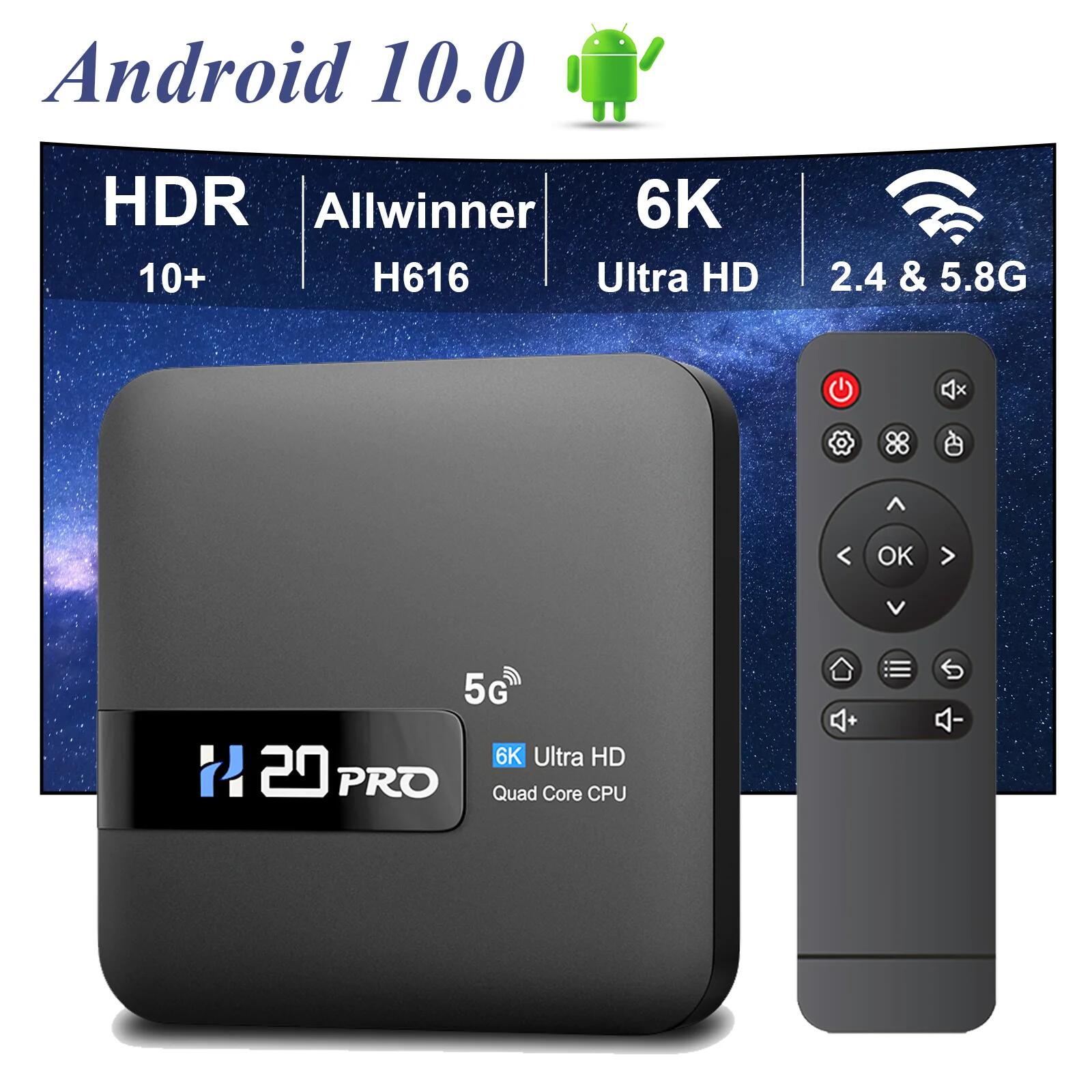 HONGTOP H20PRO スマート TV ボックス WiFi6 Android 10 6K 4K 3D メディアプレーヤー TV ボックス Android 2.4G