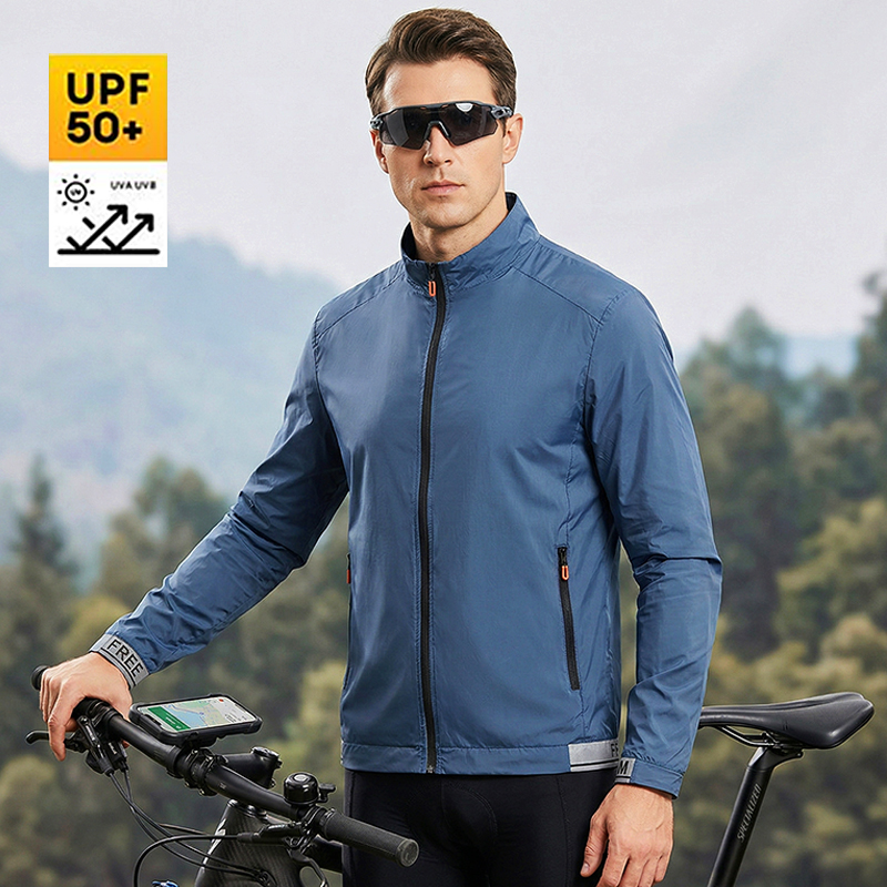 UPF50 男性日焼け防止服夏超薄型通気性アイスシルクトレンディなファッション UV 耐性空調ジャケット