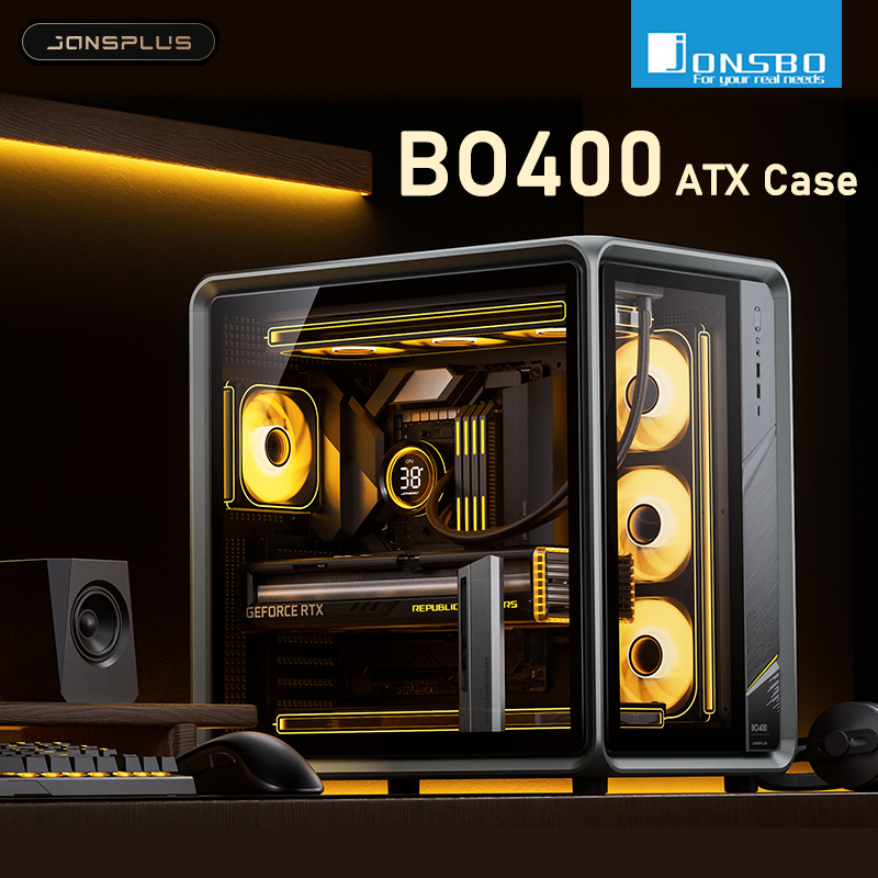 Jonsbo BO400 ATX ケースアルミニウムシービュールームシャーシ 10 ファンスロットコンピュータゲームメインケース MINI-ITX/M-ATX バックボードパースペクティブ PC