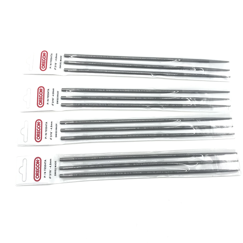 オレゴン用 ラウンド 3/16インチ ファイル 4.8mm チェーンソー 70504 70503 12 個 チェーンソー シルバー