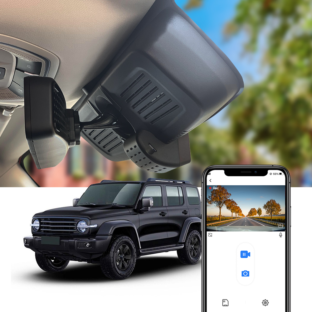 Fitcamx 4K ダッシュカム GWM Tank 300 2021-2025 用、シームレスな内蔵車 DVR ビデオレコーダー、アプリ制御付き UHD 車載カメラ