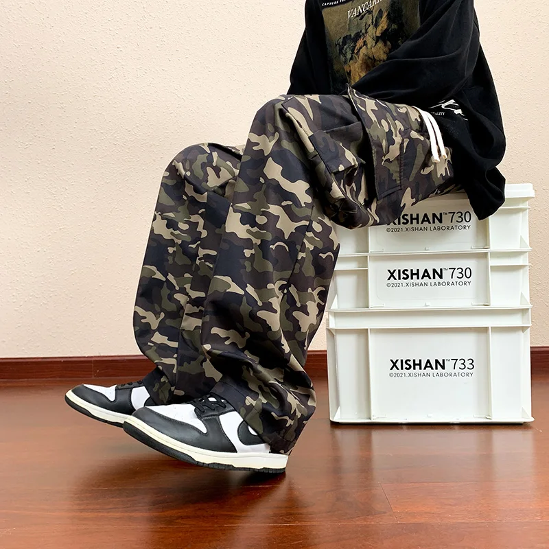 2024 秋軍事カーゴパンツ男性複数のポケット迷彩パラシュートパンツ Y2k だぶだぶのパンツ屋外ハイキングトレーニングズボン