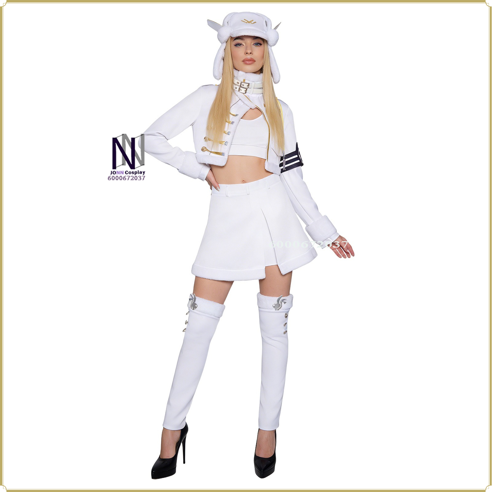 Goddess of Victory Nikke Classic Cosplay Anime Outfit  Full Set Women's Blanc White Uniform Cosplay Costume Halloween Party Suit