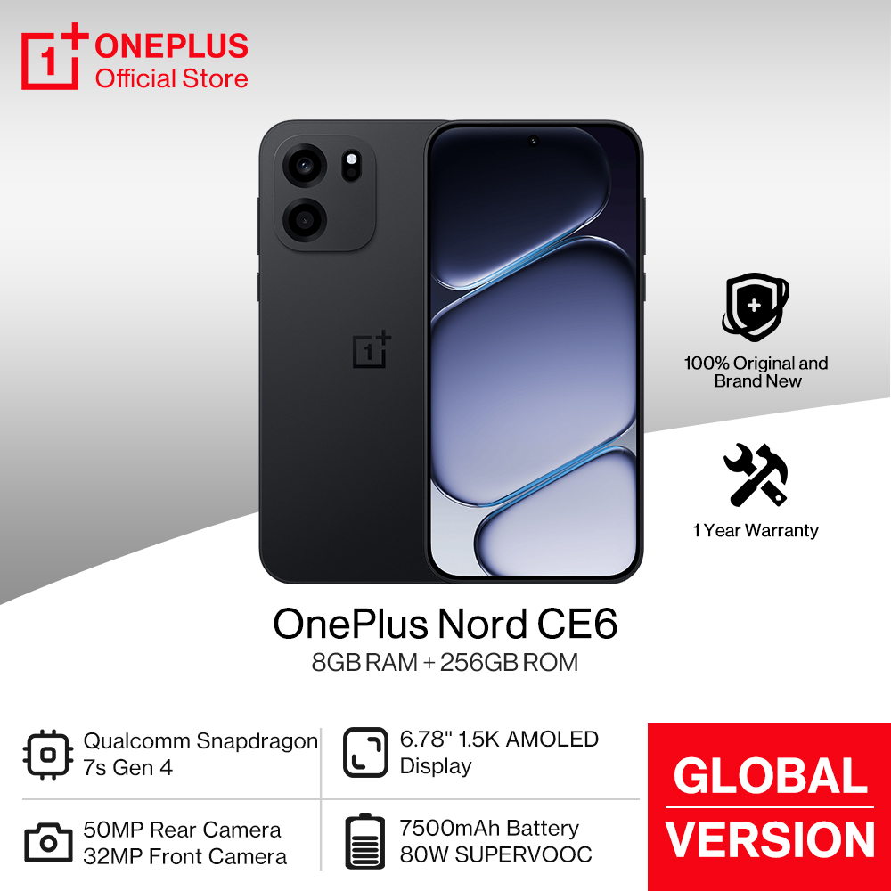 ワールドプレミア OnePlus Nord CE 6 グローバル バージョン スマートフォン 6.78 インチ 1.5K AMOLED 144Hz ディスプレイ Snapdragon 7s Gen 4 7500mAh バッテリー