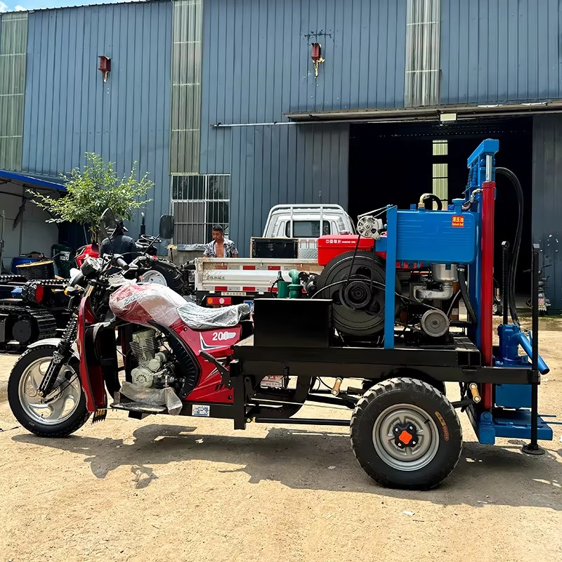 High Efficient Tricycle-mounted Fully Hydraulic Water Well 100m 180m Water Well Drilling Machine Drill Rig For Sale