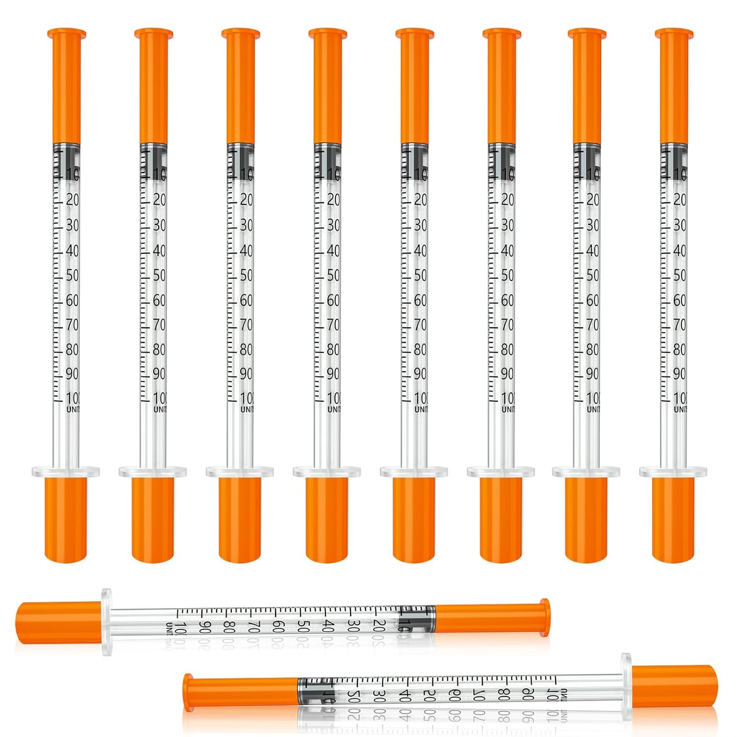 研究室およびペット用品用に個別にパッケージ化された針付き 100/50 パック 0.5/1ml シリンジ