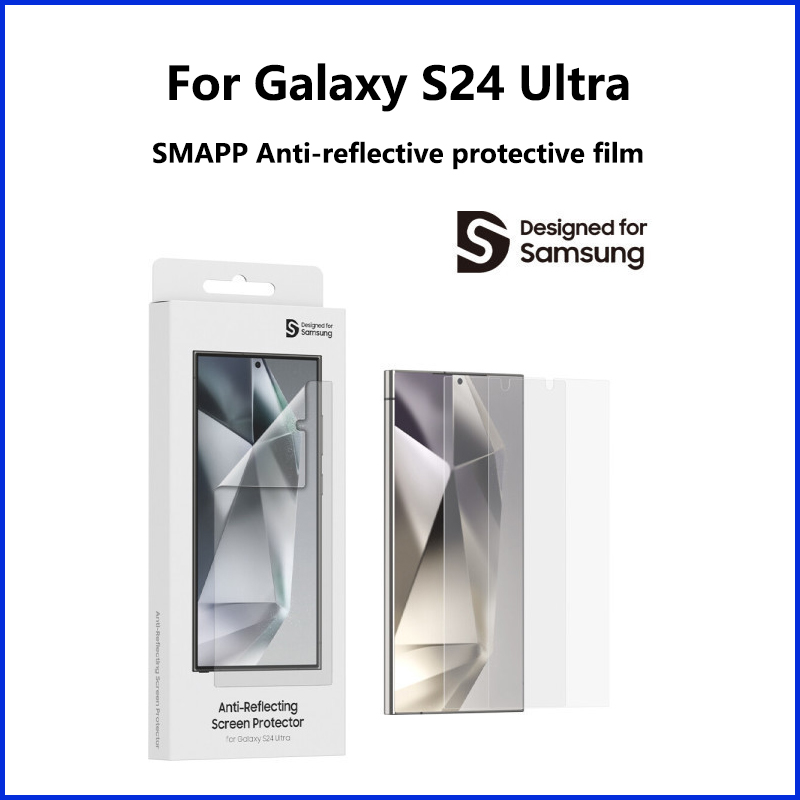 反射防止スクリーンプロテクター Samsung Galaxy S24 Ultra HD クリアスクラッチ防止フィルム 本物の SMAPP 高品質証明書付き