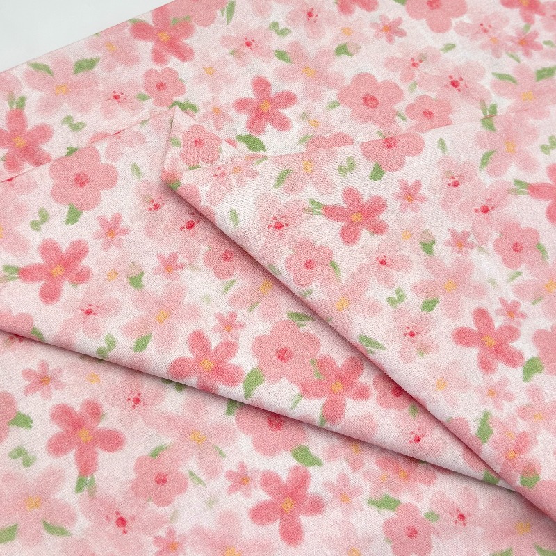ピンク染め花柄純綿生地夏の家の装飾手作りヘッドバンドドレストップ軽量服生地