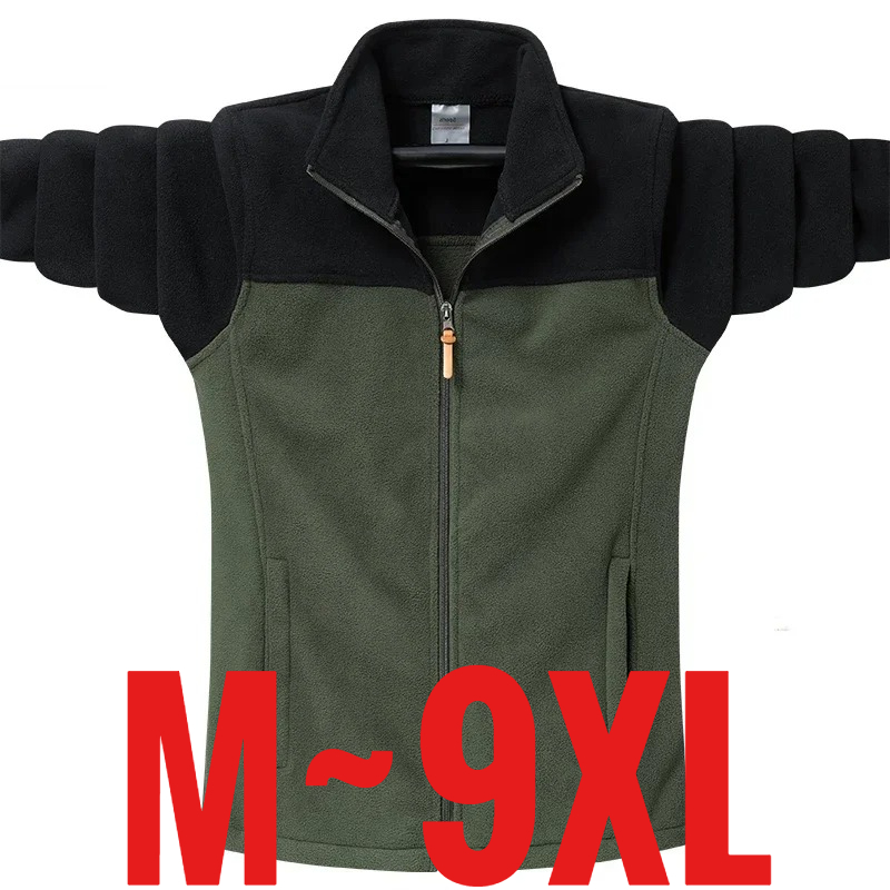 メンズジャケットポーラーフリースコート男性上着防風ウインドブレーカービッグサイズ 9XL ラージプラス作業服デミシーズン釣り着用