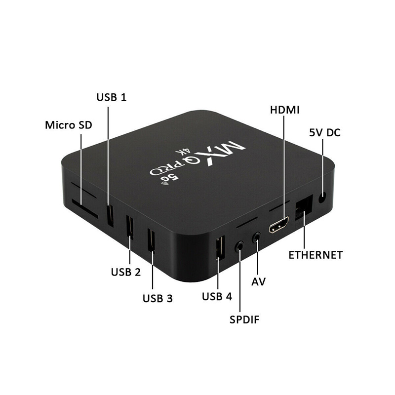 4K Android 11 TVボックス用、1GB+8GB高性能衛星TV受信機付き