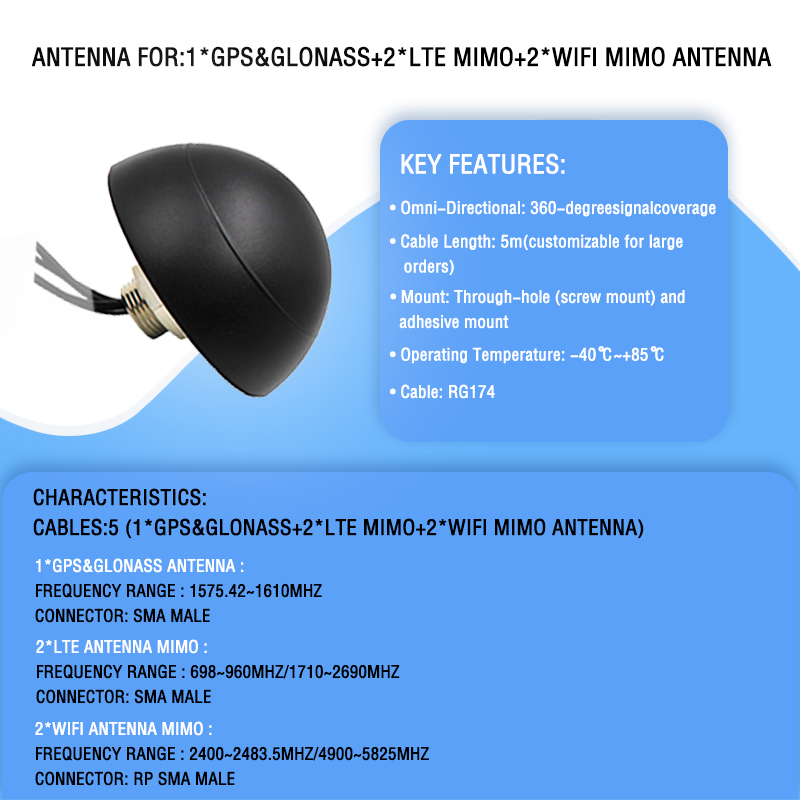 高速 MIMO WIFI アンテナ MIMO 4G LTE 信号 GPS アンテナ