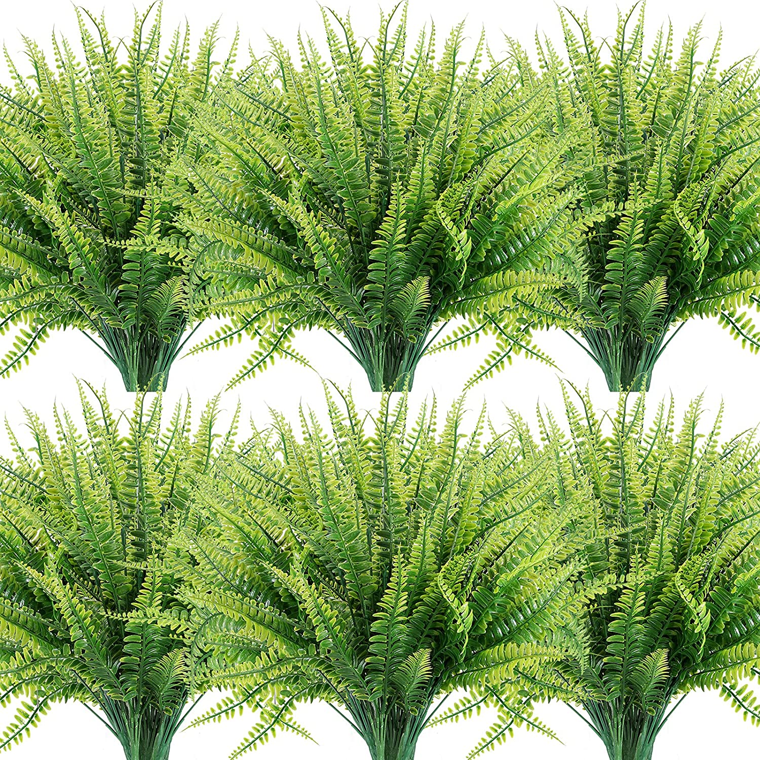 5 個 45 センチメートル人工植物偽ボストンシダ緑屋外 UV 耐性フェイクプラスチック植物庭のポーチ窓ボックスの装飾