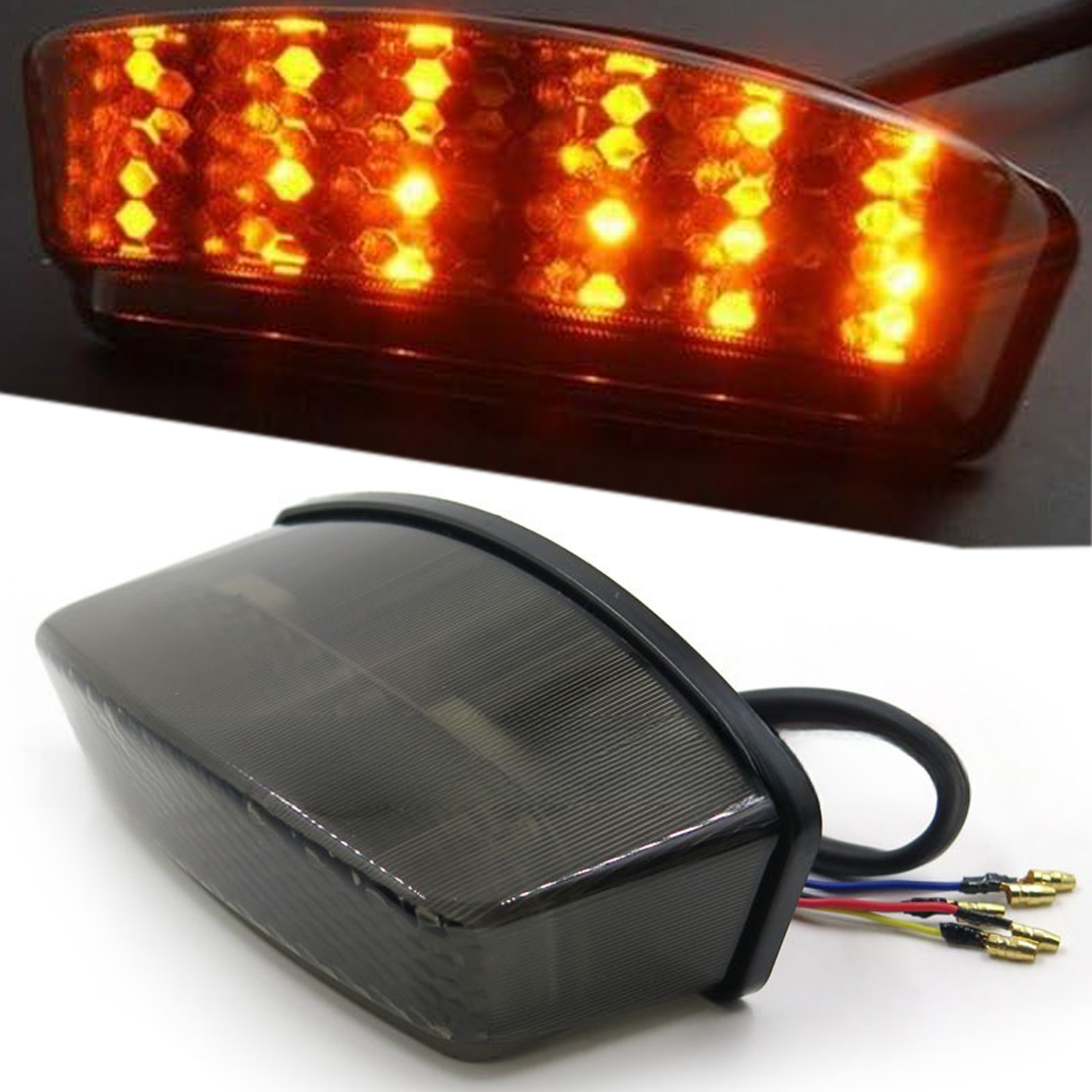 1994-2008 ドゥカティ モンスター 400 600 620 695 750 800 900 1000 スモーク LED テールライトブレーキと統合されたウインカーインジケーター