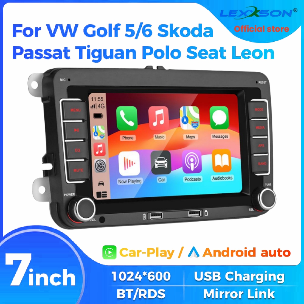 7 "2 Din HD カーメディアビデオ RDS Airplay カーラジオ CarPlay Android オートステレオオーディオフォルクスワーゲン/シート/シュコダ/パサート/ゴルフ/ポロ用
