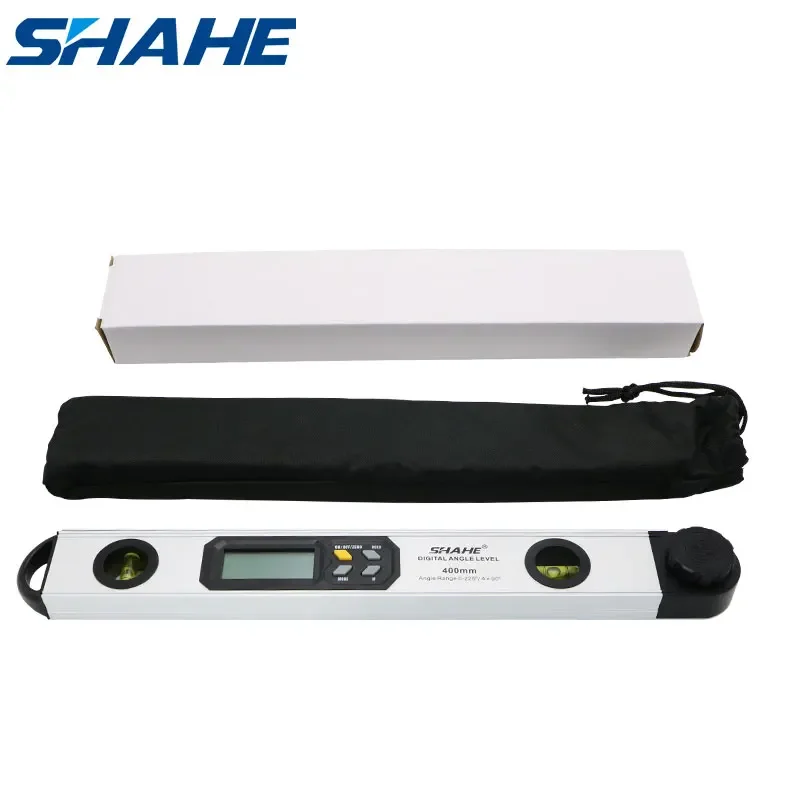Shahe 400 ミリメートル角度定規 0-225 度アルミ合金デジタル分度器スピリット Leve 4*90 度デジタル角度ファインダーゲージ