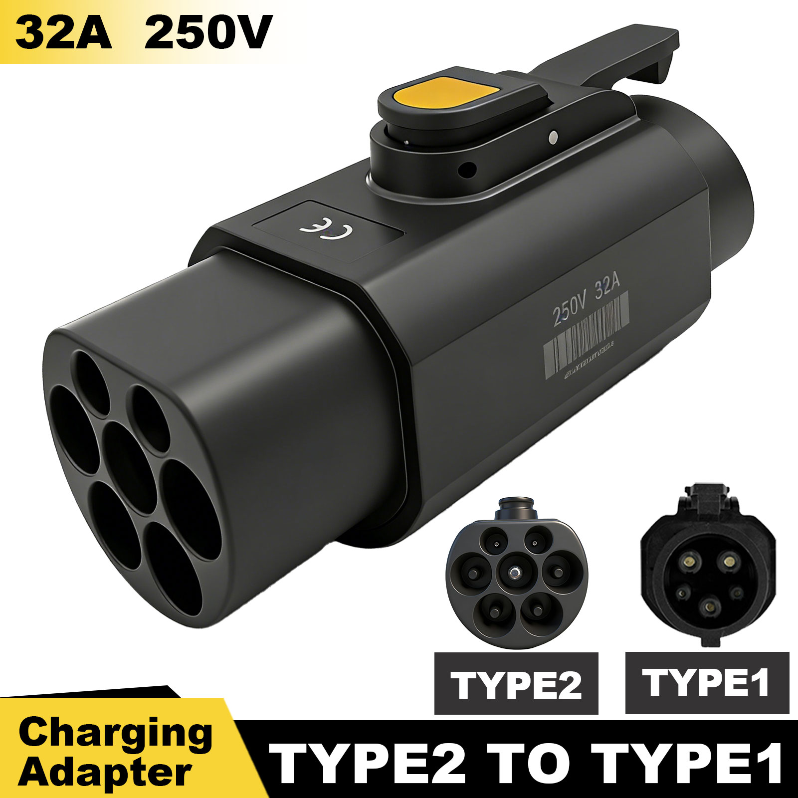 Type2 から Type1 EV 充電器アダプタ IEC 62196 16A 32A SAE J1772 電気自動車充電コネクタコンバータ EVSE プラグ