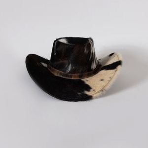 Men's Custom-Made Cowhide Denim Hat with Personalized Logo, Waterproof, Outdoor, Wide-Brimmed, Handcrafted, Western-Style, Formal Headwear