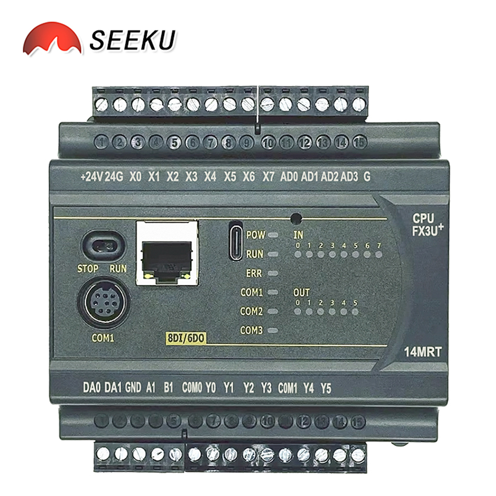 FX3U 14 20 24 32 MR MT MRT 6CH 0-10V アナログ入力 RS485 MODBUS 重量センサー入力セルフチューニング NTC 10K イーサネット