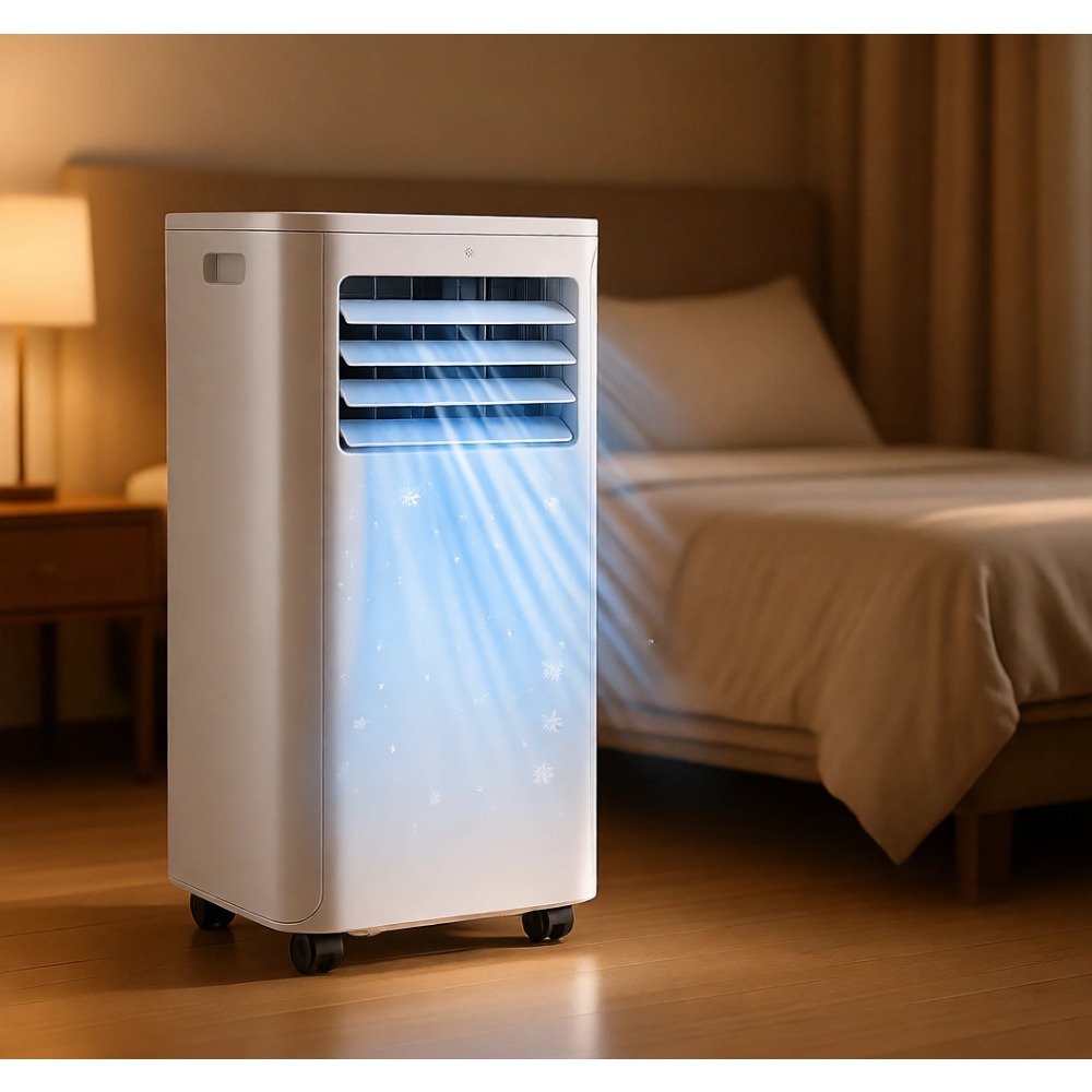 12000 BTU 3-in-1 ポータブル エアコン、除湿機とファン モードを備え、最大 550 平方フィートの部屋を冷却します。