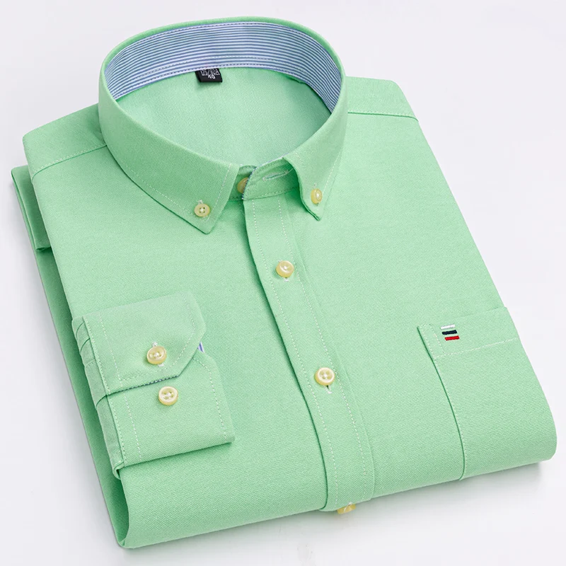 オーバーサイズ 7XL 綿 100% オックスフォード長袖シャツ男性スリムフィットフォーマル無地シャツオフィス白服エレガントなビジネスに