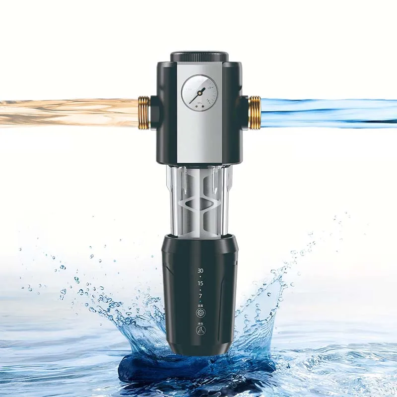 6T 大流量プレフィルター家全体スピンダウン沈殿物水フィルター中央浄水器自動フラッシング逆洗プレフィルター