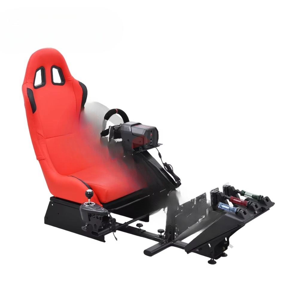 工場出荷時のカスタム調整可能なゲームシミュレーションチェアレーシングエミュレータシート、ゲームステアリングホイールブラケット付き
