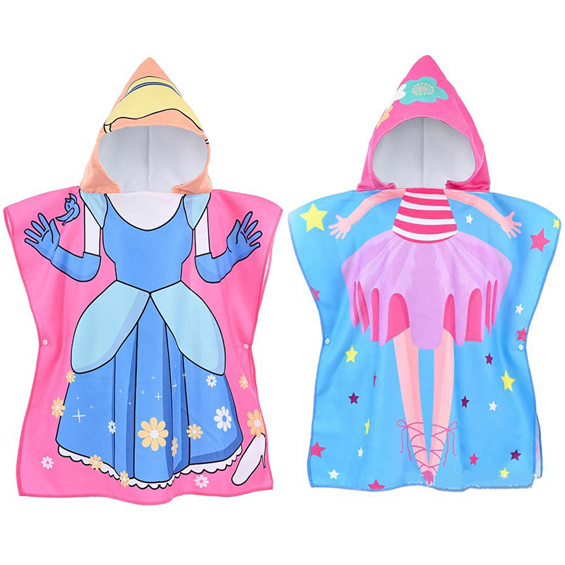 プリンセス ガール ビーチタオル フード付き 0-8歳 男の子 女の子 子供用 フード付きタオル バスローブ 子供用パジャマ