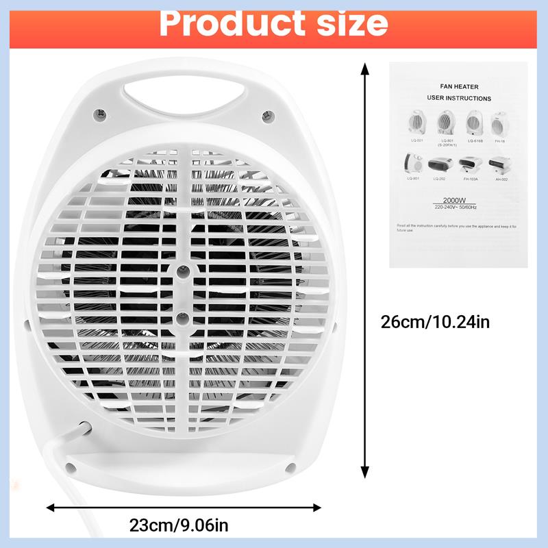 AS63-2000W 電動ファンルームヒーター 220V ポータブル電気スペースヒーターミニ 3 暖房設定空気暖房スペース冬ウォーマー
