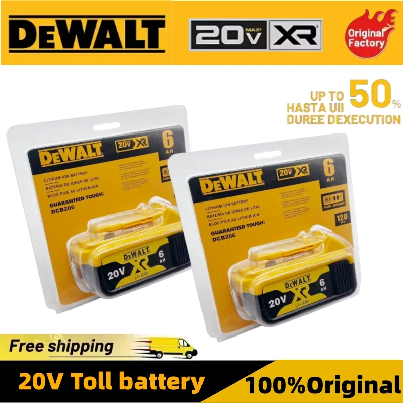 100% オリジナル 20V 6.0Ah 最大バッテリーパワーツール交換用 DeWalt DCB184 DCB181 DCB182 DCB200 20V 5A 6A 18Volt 20v バッテリー。