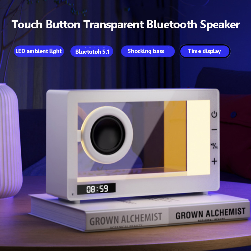 ヴィンテージ透明 Bluetooth スピーカーカラフルな光衝撃的な低音サウンドバータッチボタン音楽プレーヤー北欧ミニマリストスタイル