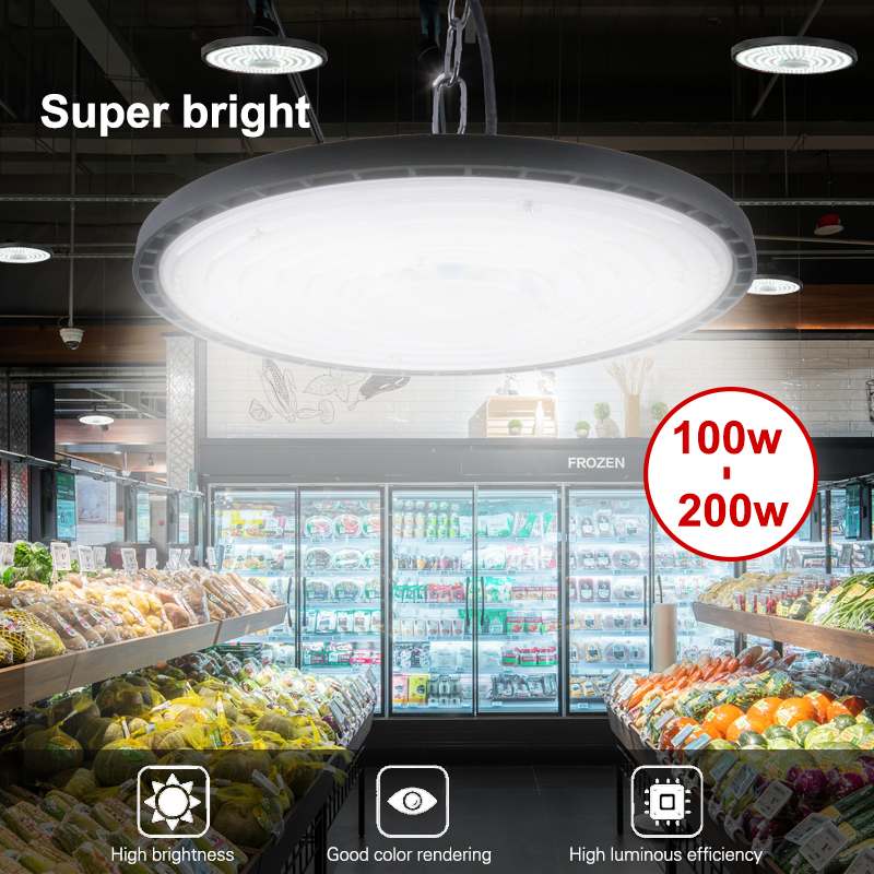 ハイベイライト UFO 100 ワット 150 ワット 200 ワット LED ライト倉庫商業産業市場倉庫ガレージワークショップガレージランプ AC220V