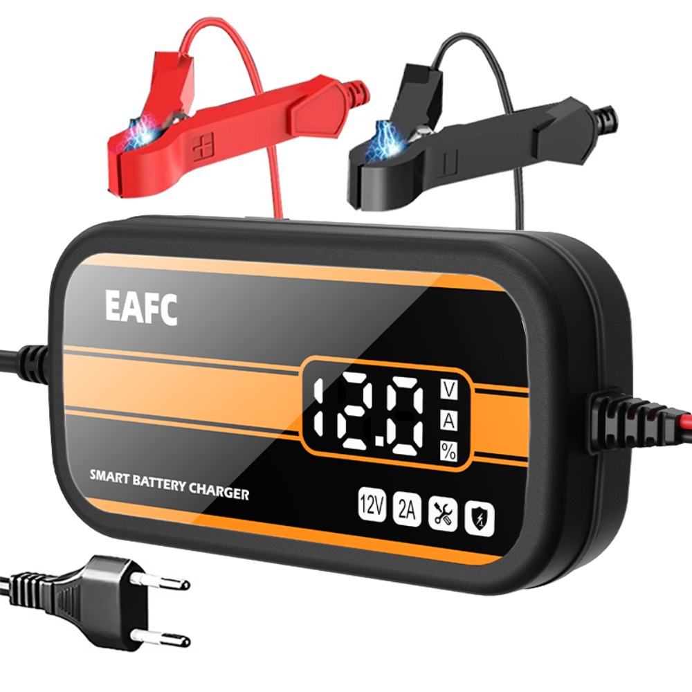 最新の 12V 車のバッテリー充電器 2Ah-20Ah インテリジェントデジタルディスプレイ鉛酸バッテリー修理充電器車 SUV オートバイ