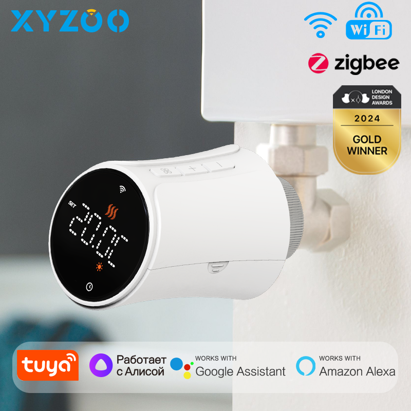 Tuya TRV WiFi Zigbee サーモスタット スマート サーモスタット ヘッド ラジエーター バルブ アクチュエーター 加熱温度コントローラー Alexa Google ホーム