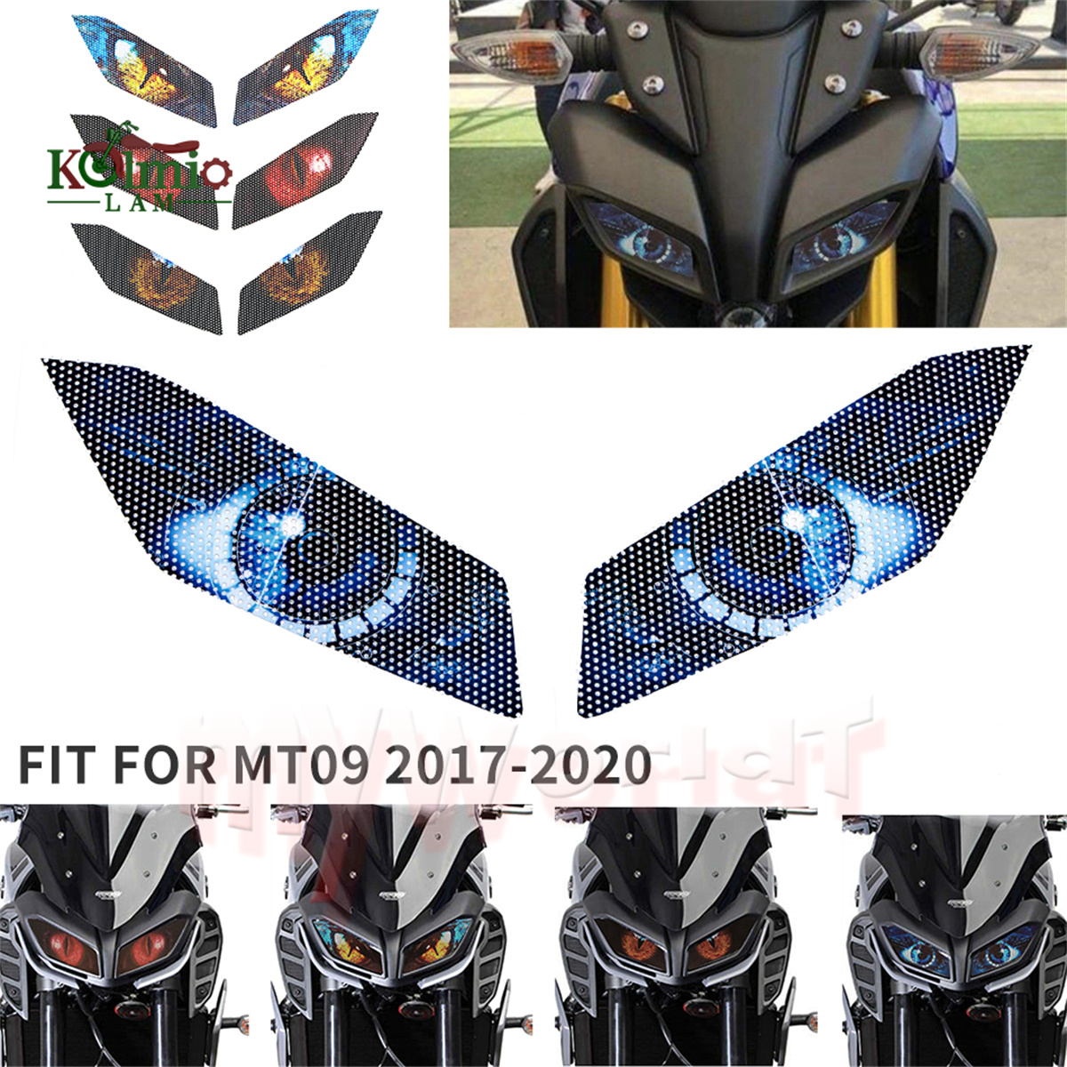 ヤマハ MT09 2017-2020 オートバイアクセサリーヘッドライトプロテクターステッカーデカール MT-09 MT 09 2018 2019 17 18 19 20