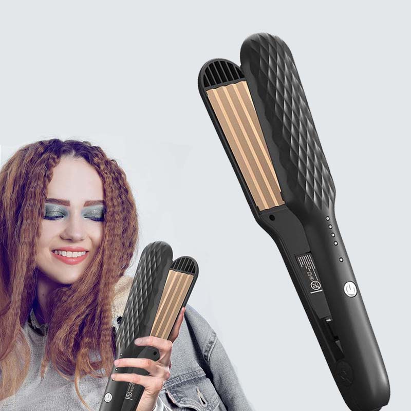 ヘアアイロン 3D ヘアクリンパプロフェッショナルボリュームアップヘアアイロントウモロコシパーマふわふわ副木フラットアイロンヘアスタイリングツール