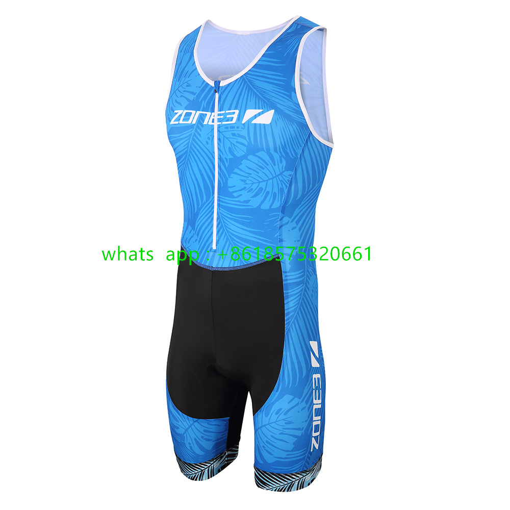 Zone3 Triathlon Clothing Sleeveless Skinsuit Men Cycling Jersey Bicycle Jumpsuit Ciclismo New Speed Swiming Running Tri Suit