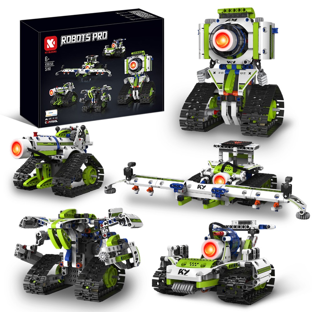 K96158 337 個 5-in-1 電動リモコンプログラマブルロボット STEM 教育コーディングおもちゃデジタルディスプレイ付き