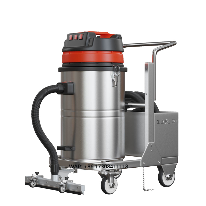 新しい Boshuo 工場使用工業用ウェット/ドライ掃除機 80L ステンレスビン 4500 ワット 420 メートル/h 気流 21kPa 吸引 69dB 騒音レベル
