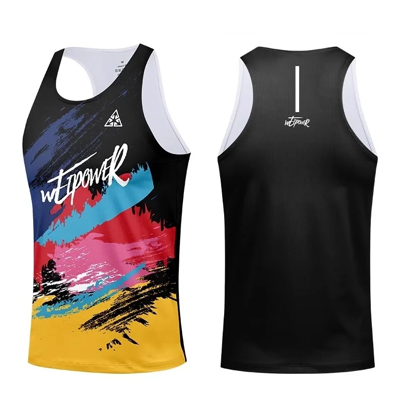 マラソン ランニング ベスト、男性および女性の夏のプロ スポーツ レーシング T シャツ、バスケットボール フィットネス 速乾性服