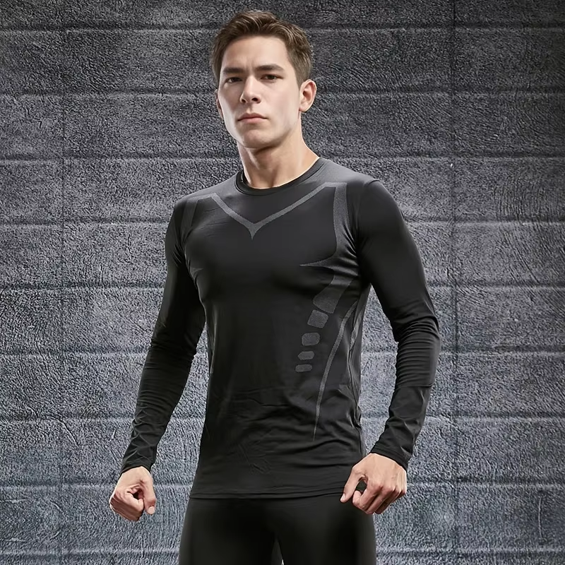 メンズ Tシャツ男性ランニングスポーツ Tシャツ男性圧縮フィットネストップス Tシャツクイック DryTight トレーニングジムスポーツランニングシャツ