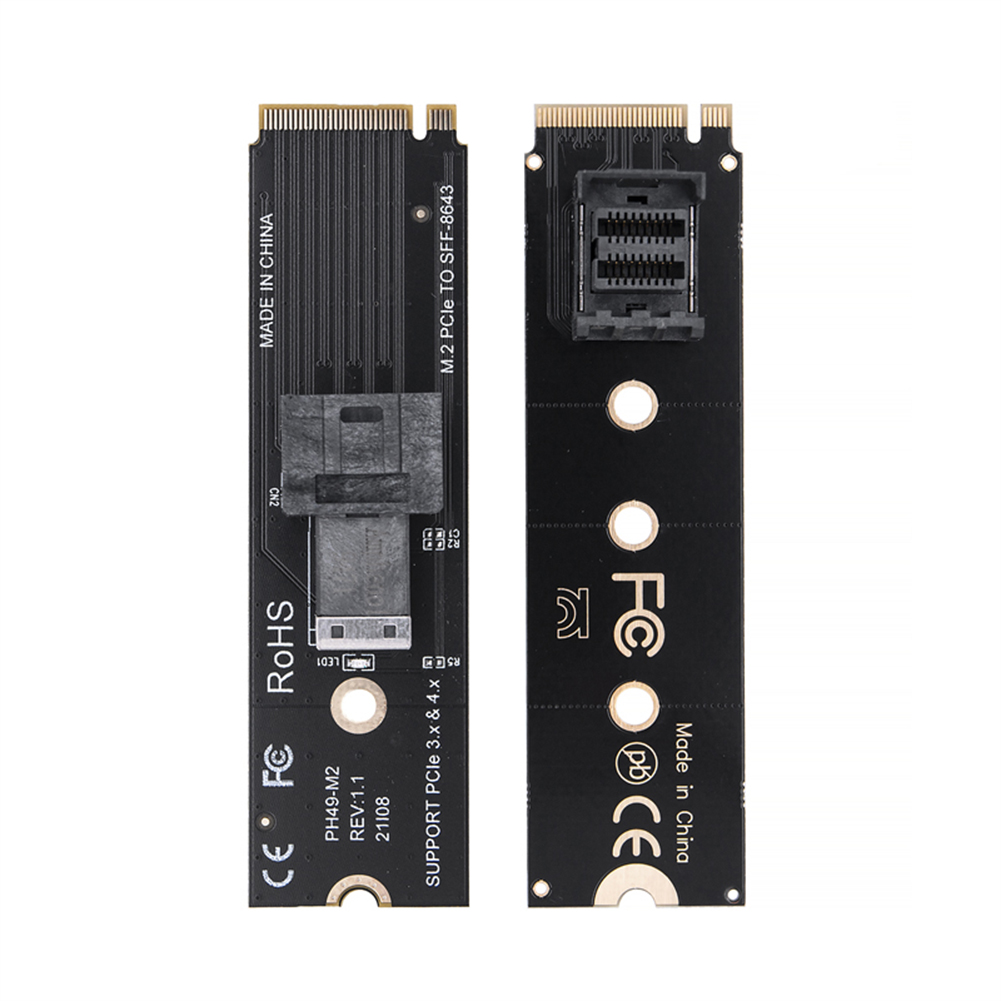 M.2 PCIe - SFF8643 ハードディスクアダプタカード、M.2 NVMe - U.2 コンバータカード、Mkey PCIeX4、2230/2242/2260/2280 SSD対応