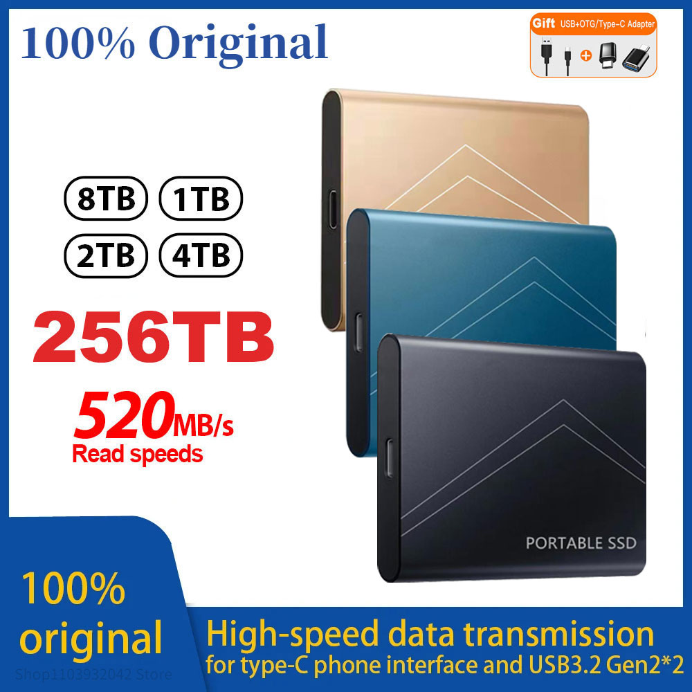 16TB 大容量外付けハードドライブ静かな操作モバイルストレージ SSD USB3.2 Type-C 高速ソリッドステーディスク PC MAC