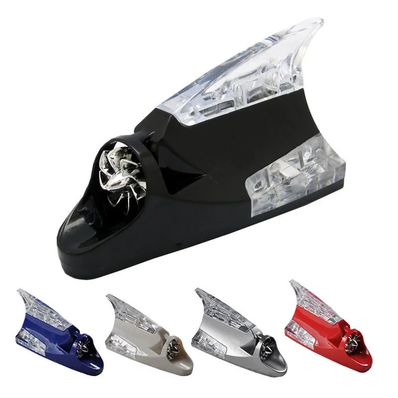 新車風ふかひれアンテナ LED 警告フラッシュアップグレードカーラジオ信号強化ルーフアンテナアクセサリー