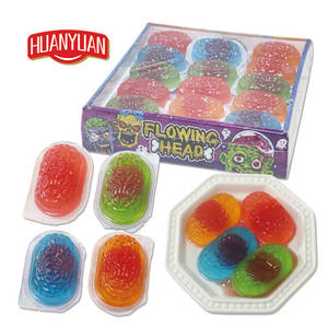 キャンディ卸売業者 HALAL 人気商品 脳の形をしたゼリー入りとろけるプリン OEM オーダーメイド