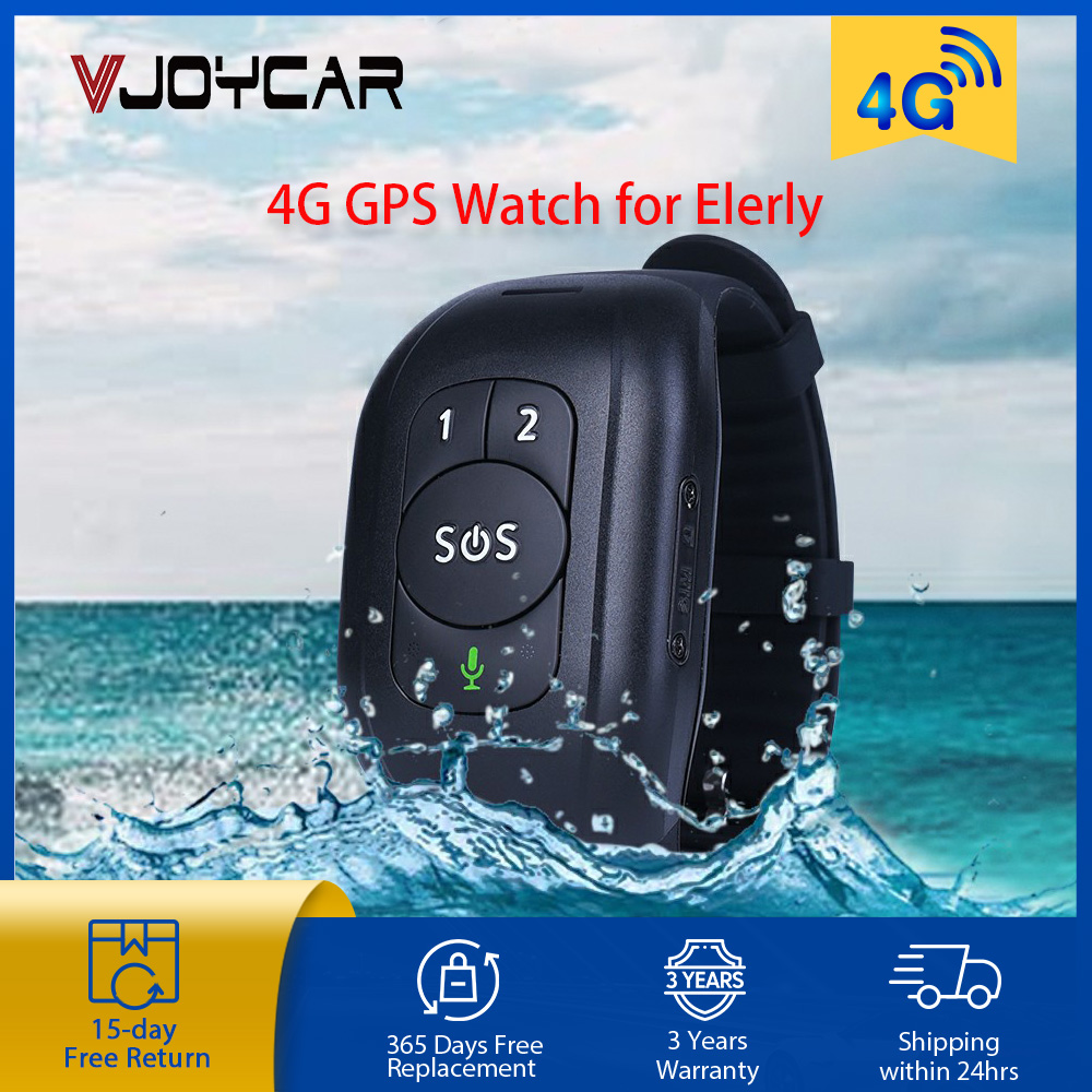 Vjoycar 新しいスマート GPS ブレスレット高齢者転倒検出 SOS 4 グラム時計緊急警報双方向通話 GPS トラッカー HR
