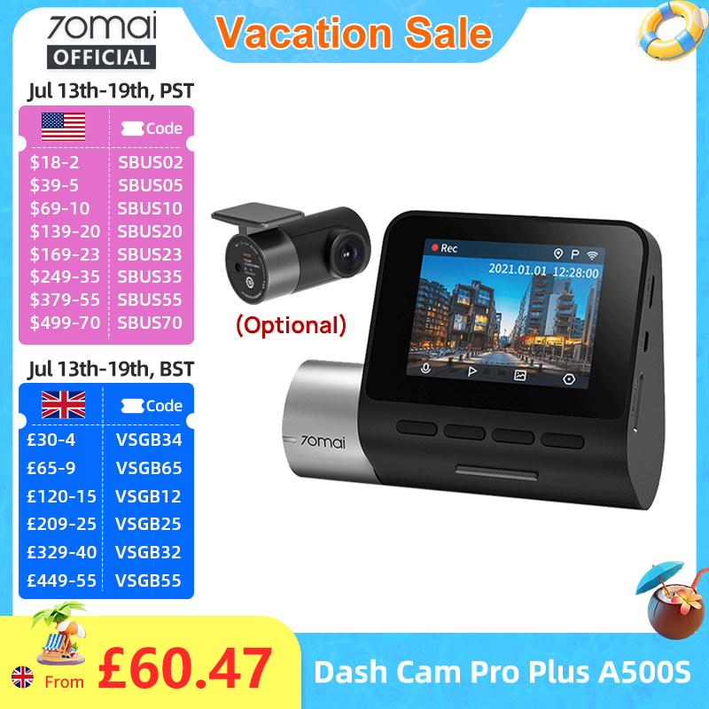 70mai ダッシュカム プロプラス A500S 1944P ADAS GPS カメラ 70mai フロントカム A500S 140FOV 車 DVR 24H パーキングサポートリアインテリアカム