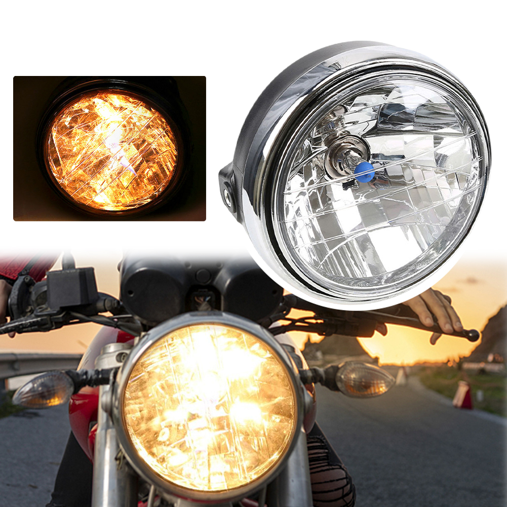 LED インジケーターライト防水修正されたヘッドランプ 12V 35 ワット P43T 修正されたクリスタルヘッドランプホーネット 600 900 スズキバンディット 74A
