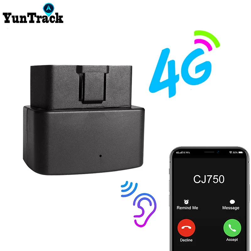 Mini OBD 4G GPS Tracker Car ACC Status Location Shock Move SMS Call Alarm Tracking Geofence Locator Free APP IOS Andriod